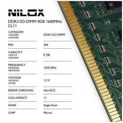 Nilox 8 Gb Ddr3 So Dimm 1600 Mhz Nxs81600m1c11